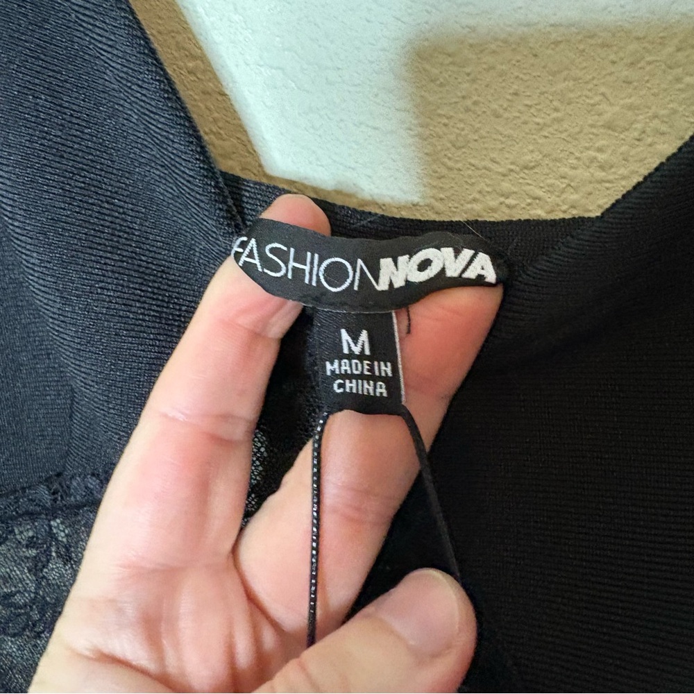 Fashion Nova Black Lace-Panel Maxi Dress Medium - Picture 5 of 9